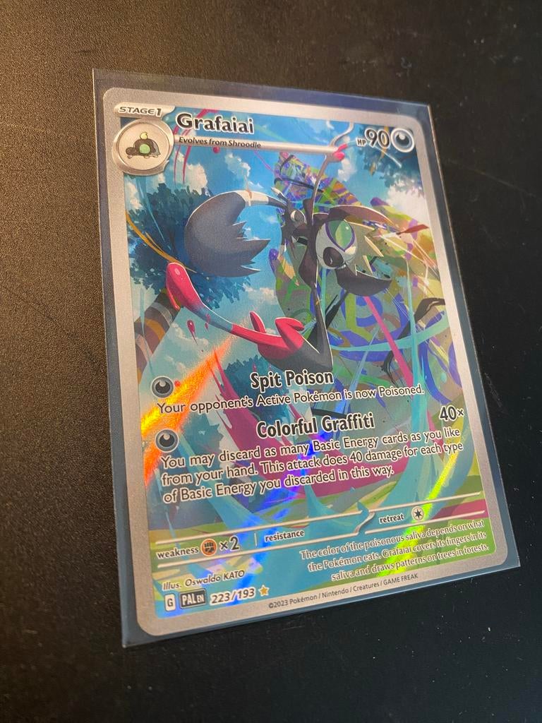Grafaiai Full Art Pokémon Kaart - Paldea Evolved 223/193, Ophalen of Verzenden, Zo goed als nieuw, Losse kaart, Foil