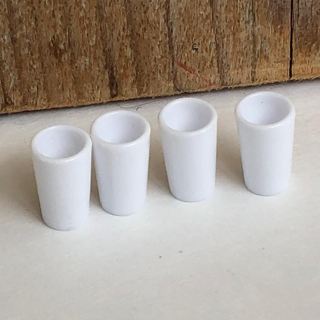 4 witte Barbie bekers voor keuken, Ophalen of Verzenden, Zo goed als nieuw