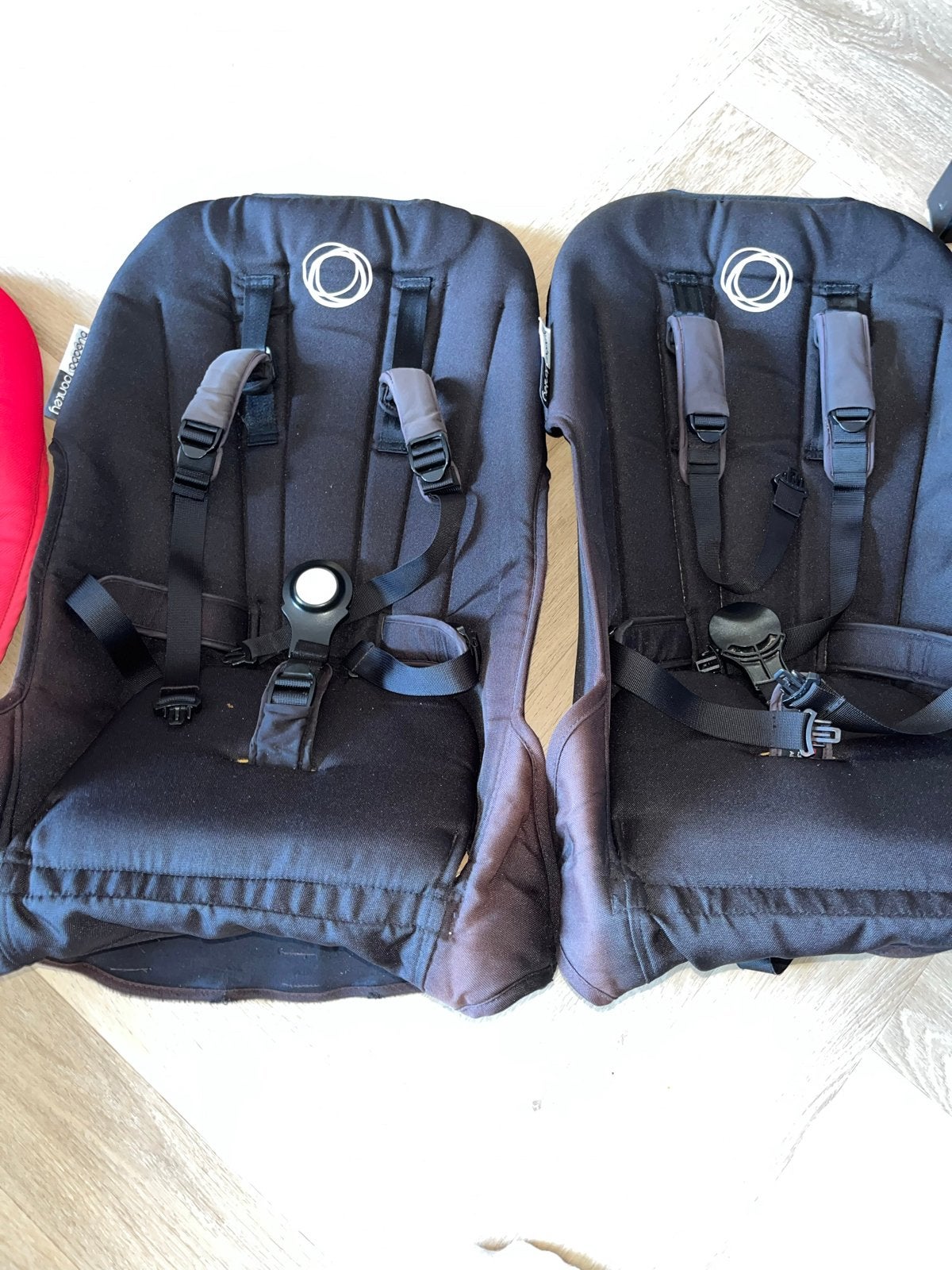 Bugaboo Donkey zitjes met rode bekleding, Gebruikt, Ophalen, Kinderwagen, Duowagen