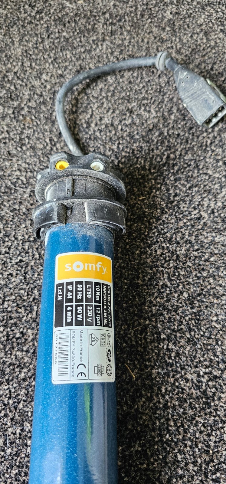 Somfy Solus PA 10/12 Rolluikmotor - 90V, 230W, Gebruikt, Overige kleuren, Minder dan 100 cm, Ophalen of Verzenden