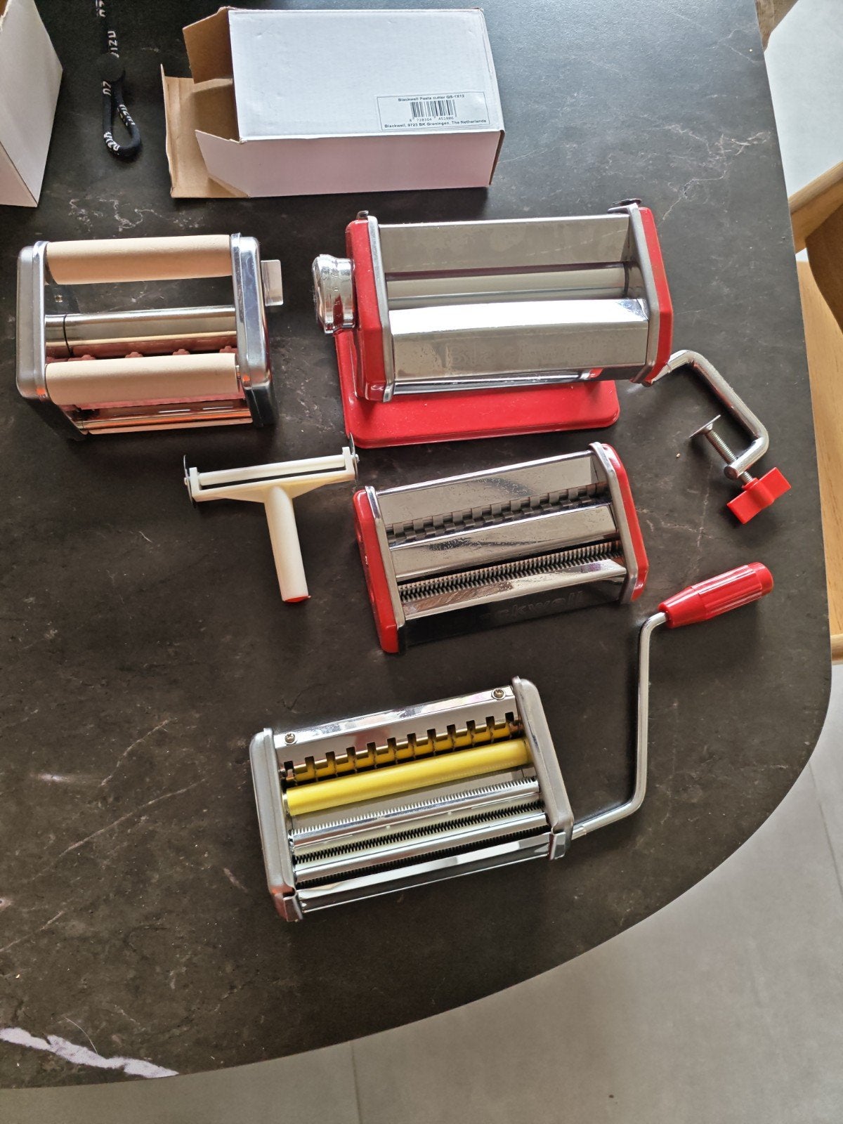 Blackwell Pastamachine Set - Compleet voor verse pasta, Gebruikt, Ophalen of Verzenden, Metaal, Pastamachine