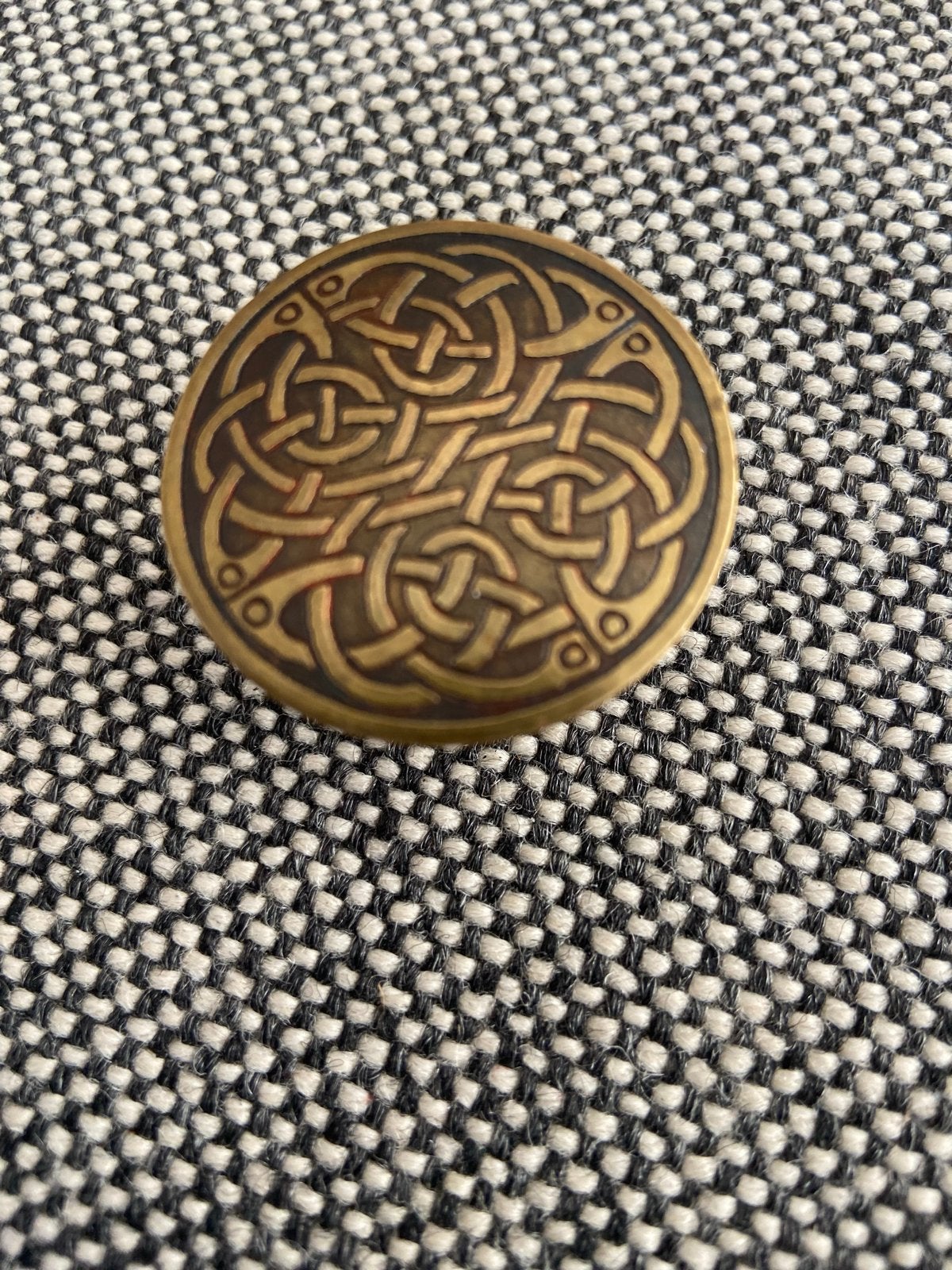 Keltische sjaalspeld / sieraad van brons, ca. 3 cm, Sieraden, Tassen en Uiterlijk, Ophalen of Verzenden, Gebruikt, Minder dan 4 cm