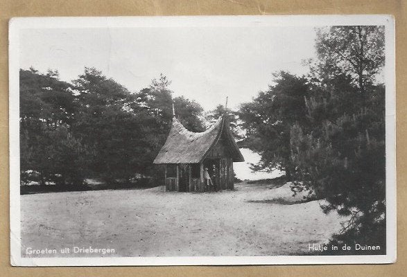 Oude ansichtkaart: Hutje in de Duinen, Driebergen (1943), Ophalen of Verzenden, 1940 tot 1960, Gelopen, Utrecht