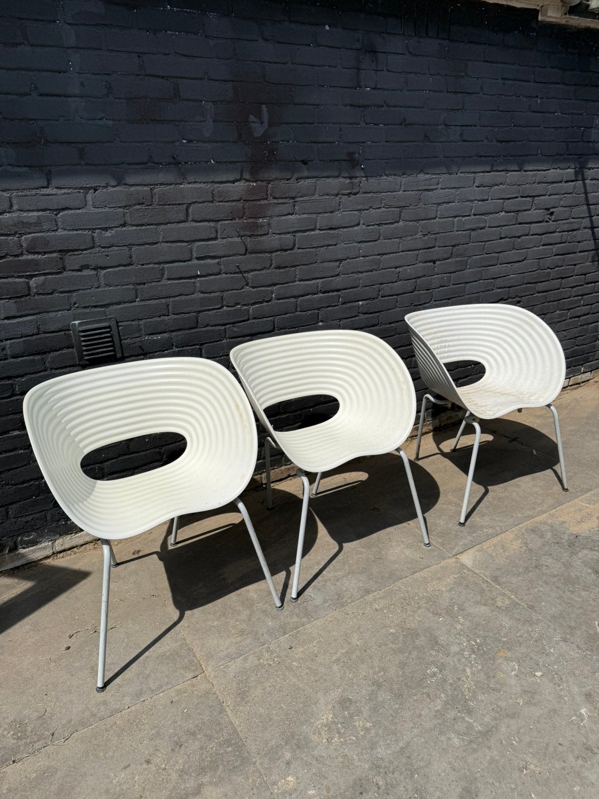Tom vac vitra stoelen 3 stuks, Huis en Inrichting, Stoelen, Ophalen, Kunststof, Gebruikt, Drie