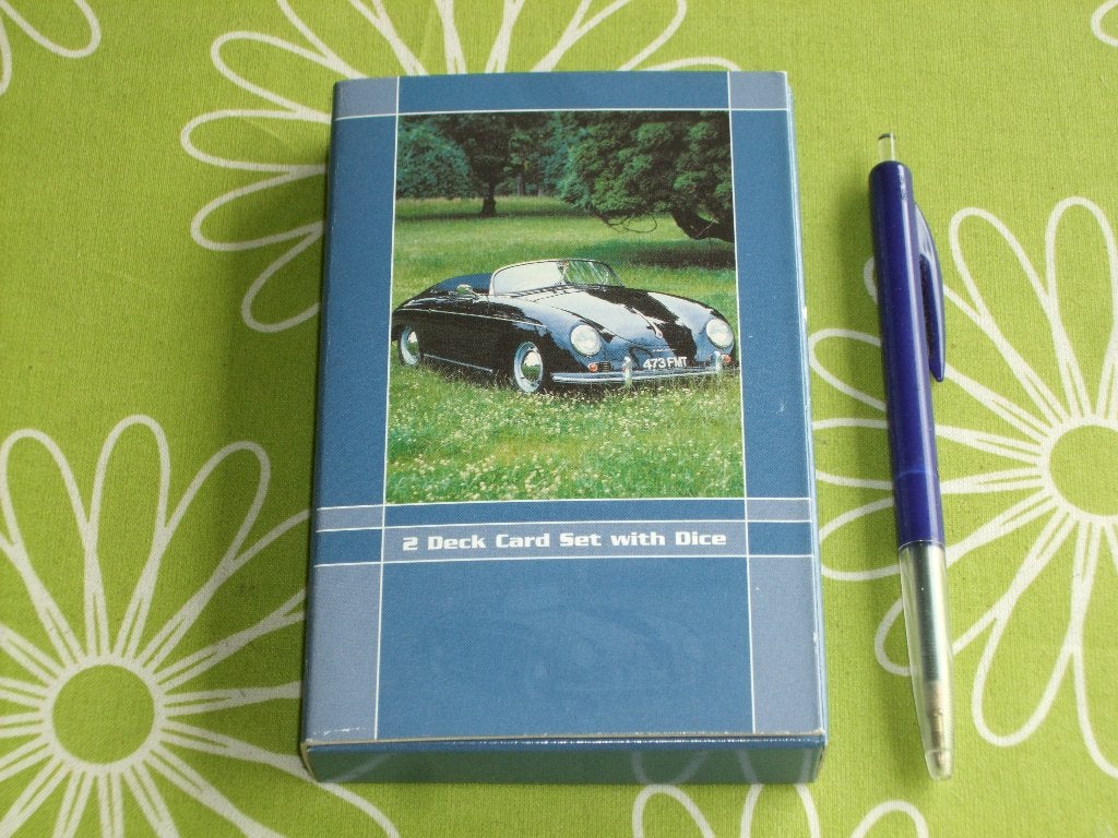 Porsche speelkaarten - set met twee decks en dobbelstenen, Ophalen of Verzenden, Zo goed als nieuw, Speelkaart(en)