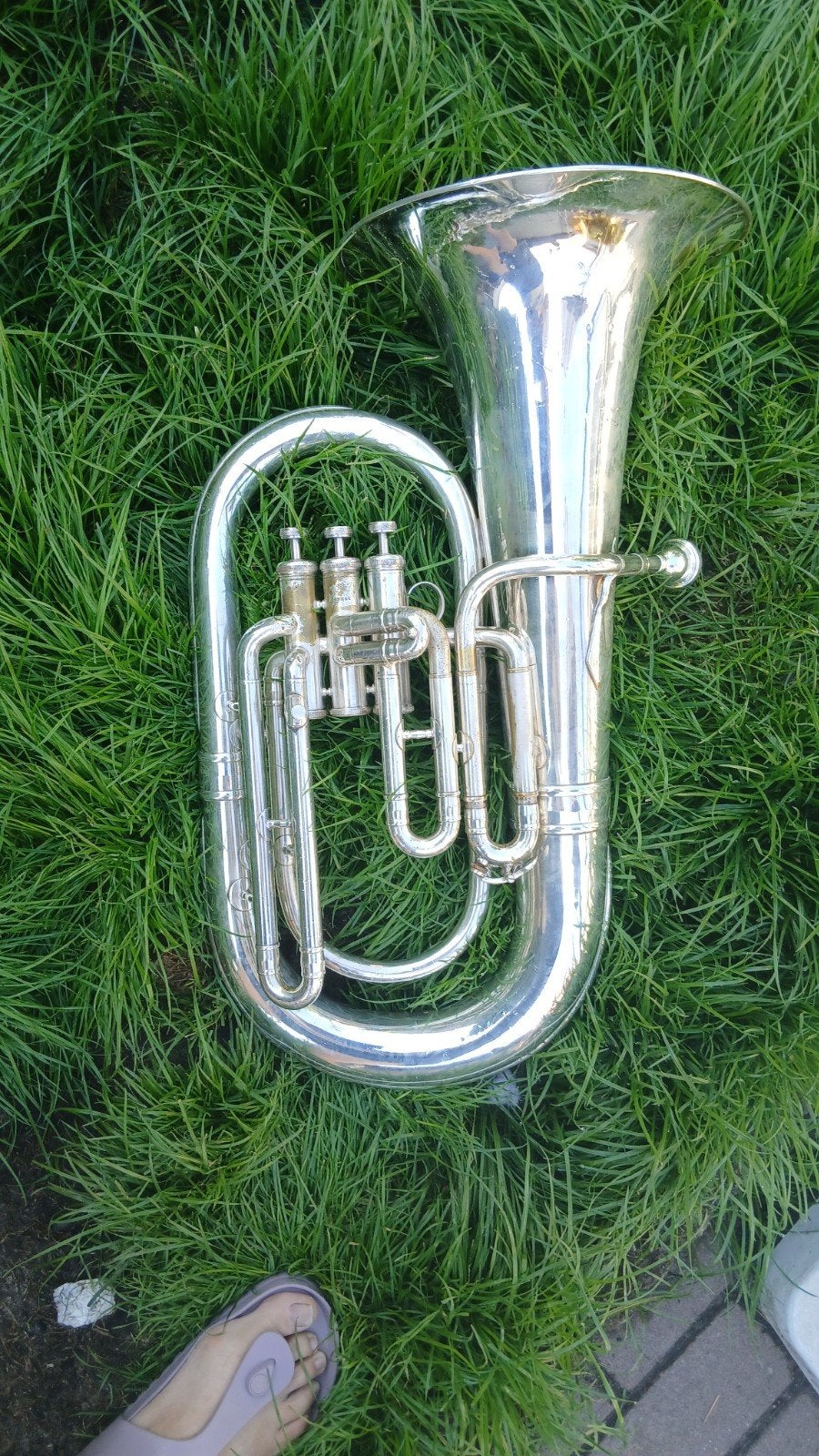 Degelijke bariton met gebruikerssporen, speelt erg goed, Ophalen of Verzenden, Gebruikt, Koperblazer