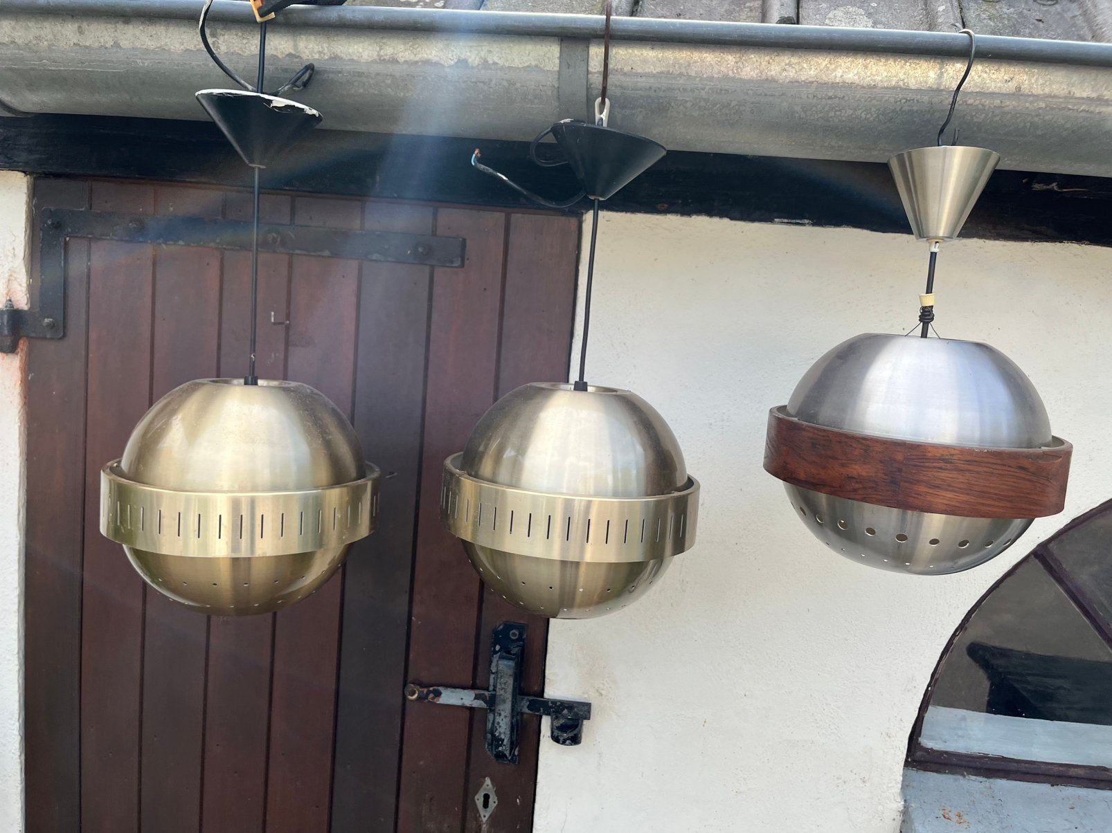 Dijkstra hanglamp globe jaren 60 vintage space age €195 p/s, Gebruikt, Midcentury vintage retro space age Dijkstra hanglamp, Metaal