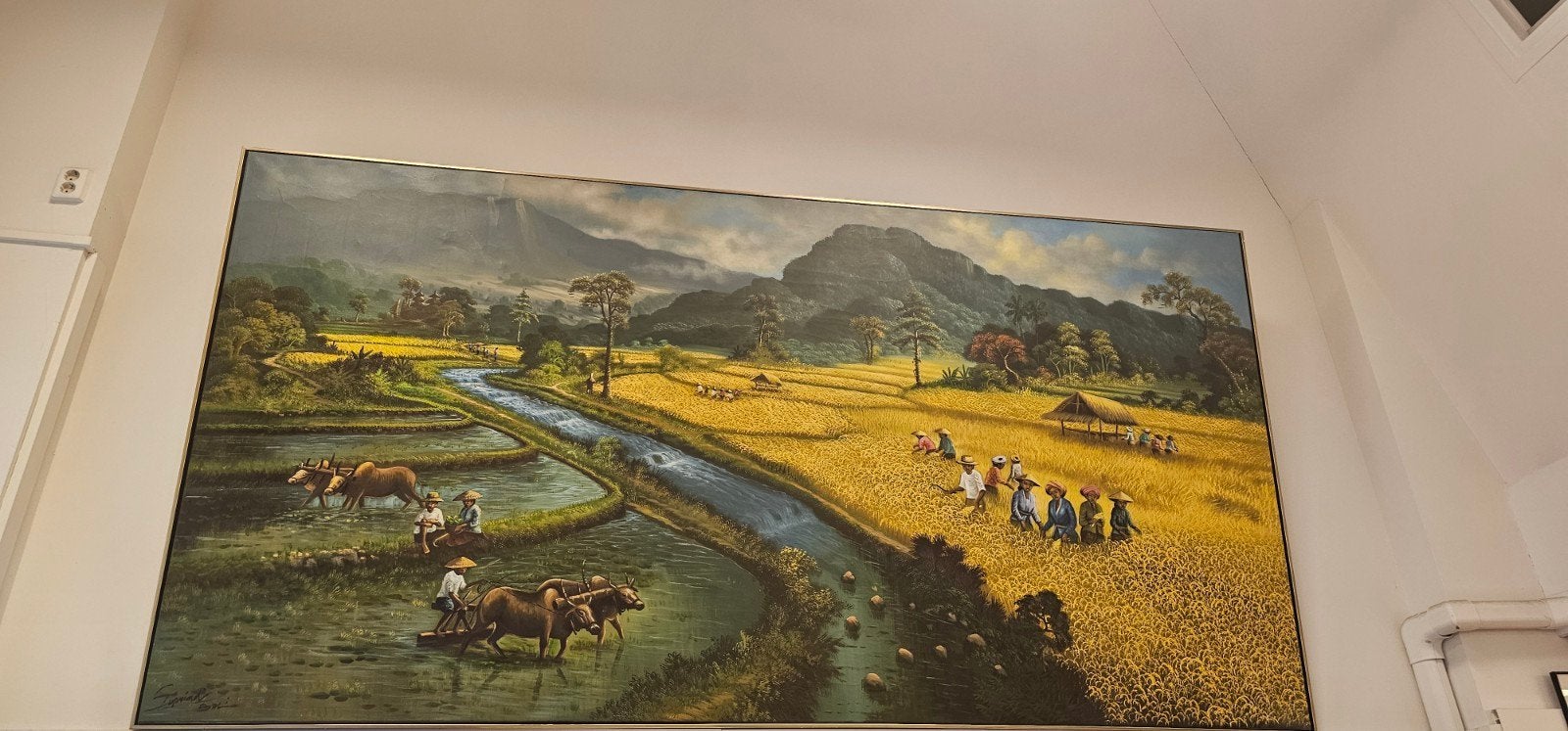 Schilderij Landschap Sawah/groot, Ophalen, 1980 tot heden, Overige onderwerpen