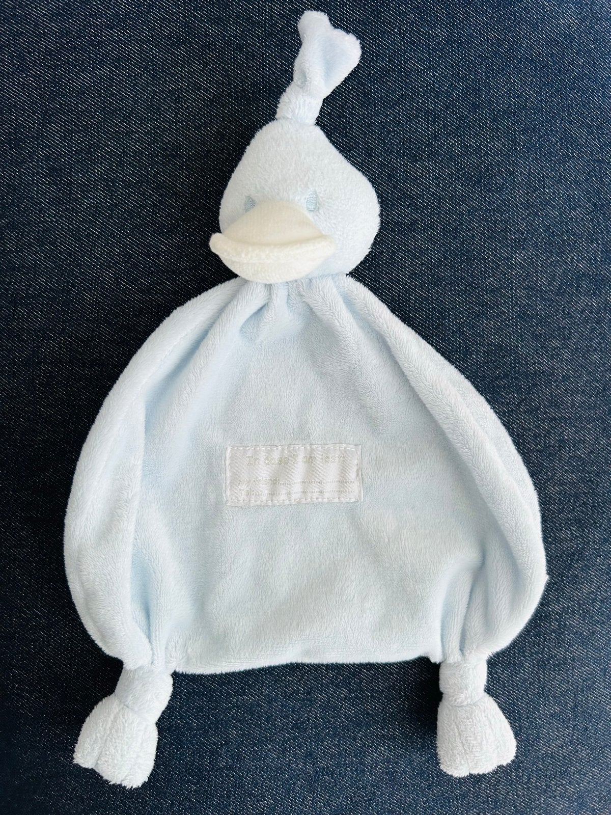 BAMBAM Knuffeldoekje Eendje Blauw Baby Cadeau Als nieuw, Kinderen en Baby's, Ophalen of Verzenden, Zo goed als nieuw