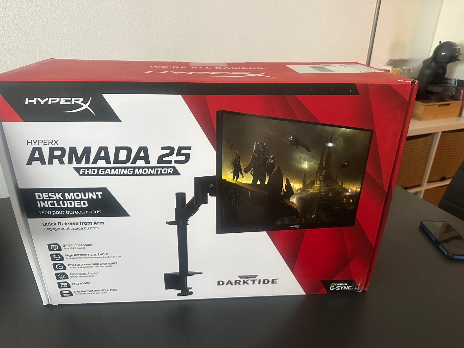 Gaming monitor Hyperx armada 25, IPS, Full HD, Zo goed als nieuw, 201 Hz of meer