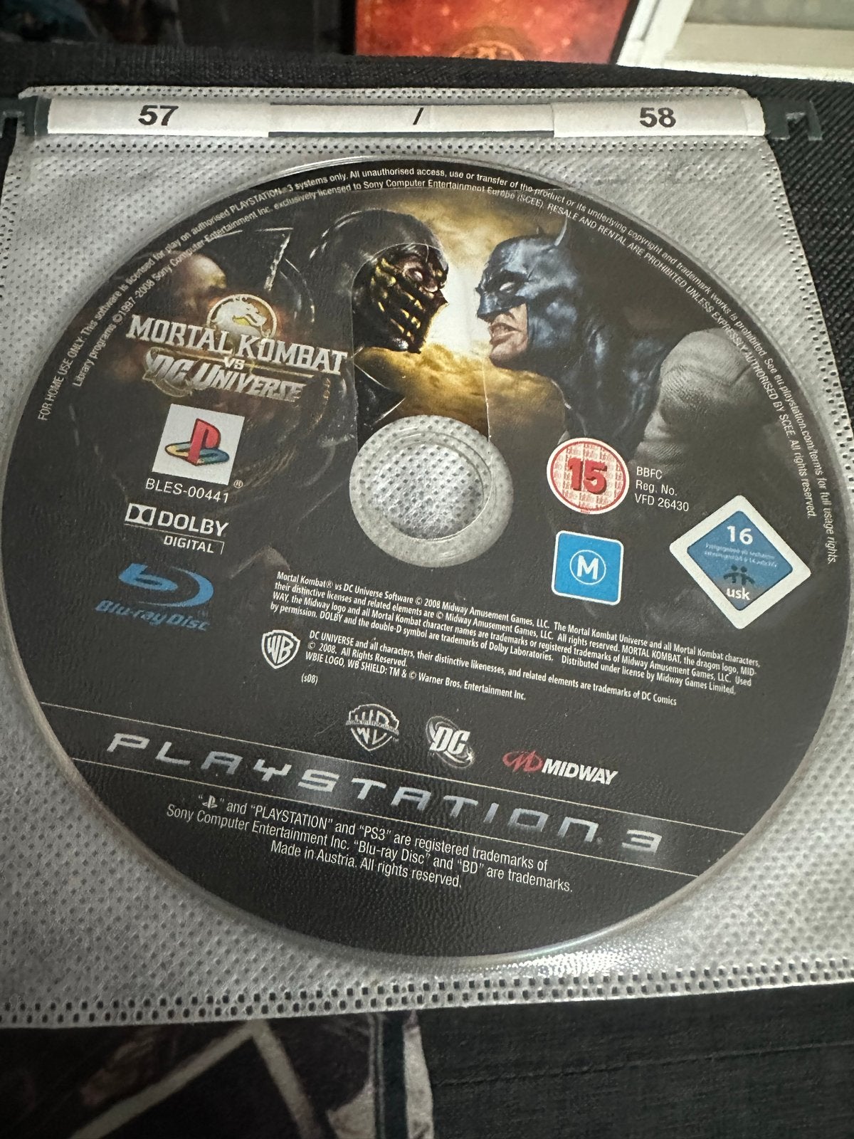 Mortal Kombat vs DC Universe PS3 - Goede Staat, Ophalen of Verzenden, Zo goed als nieuw, Vechten, Vanaf 16 jaar
