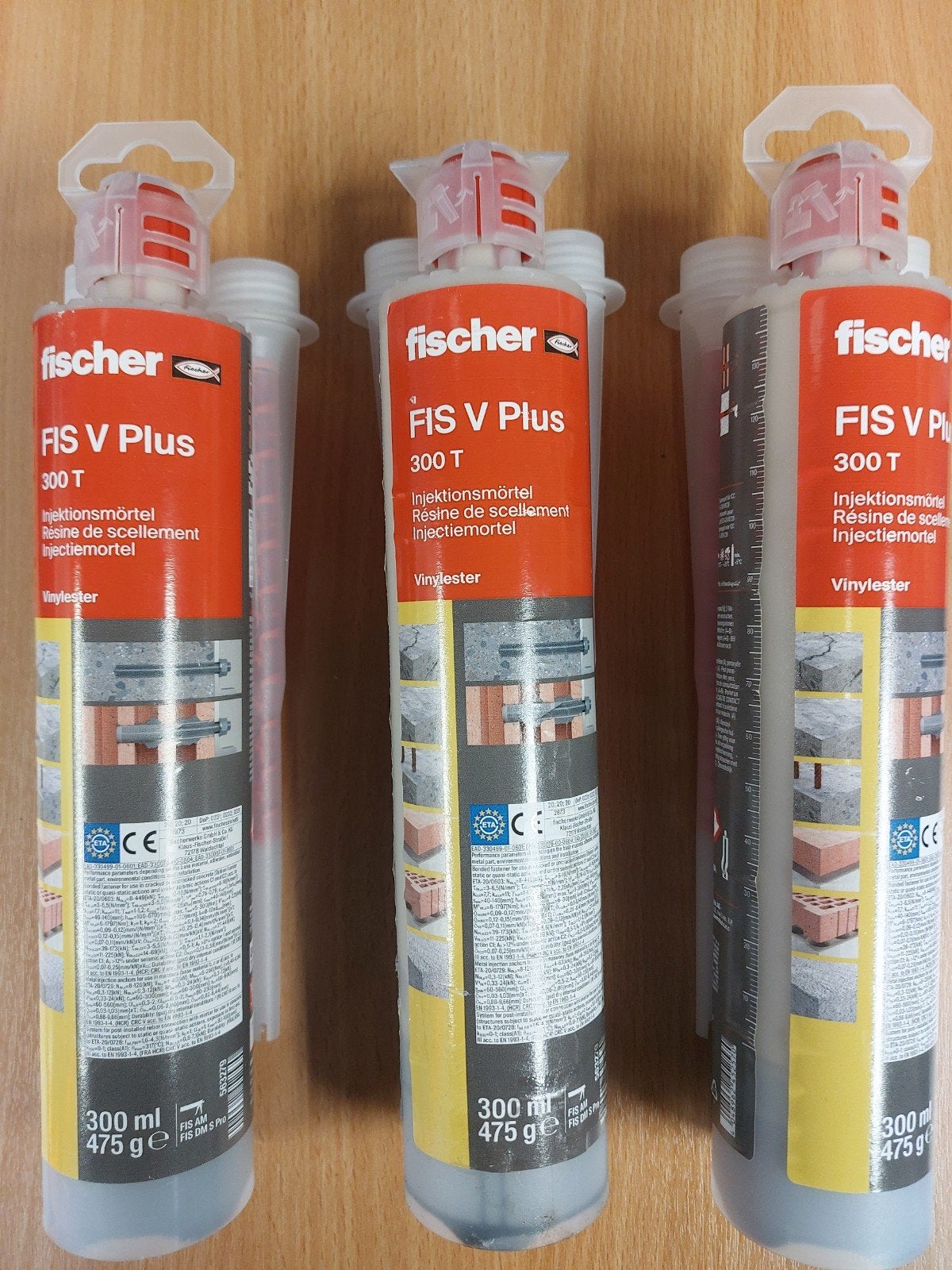 3 stuks Fischer FIS V Plus 300 T Injectiemortel Vinylester, Ophalen, Xx, Xx, Nieuw