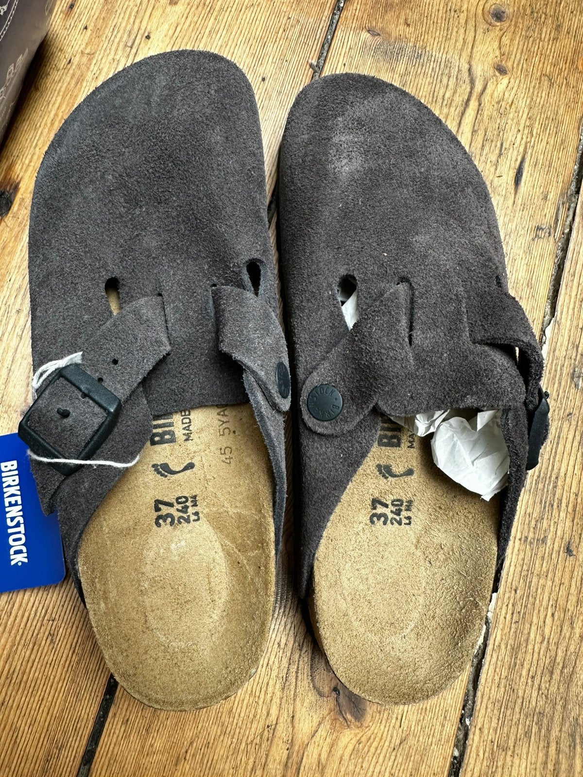 Birkenstock Boston maat 37, Nieuw, Grijs, Sandalen of Muiltjes, Ophalen of Verzenden