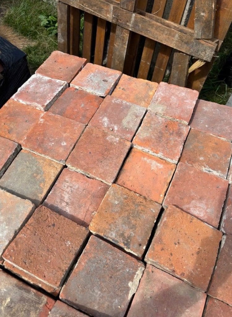 Lot antieke terracotta tegels Voor info BELLEN 0474220705, Antiek en Kunst, Ophalen