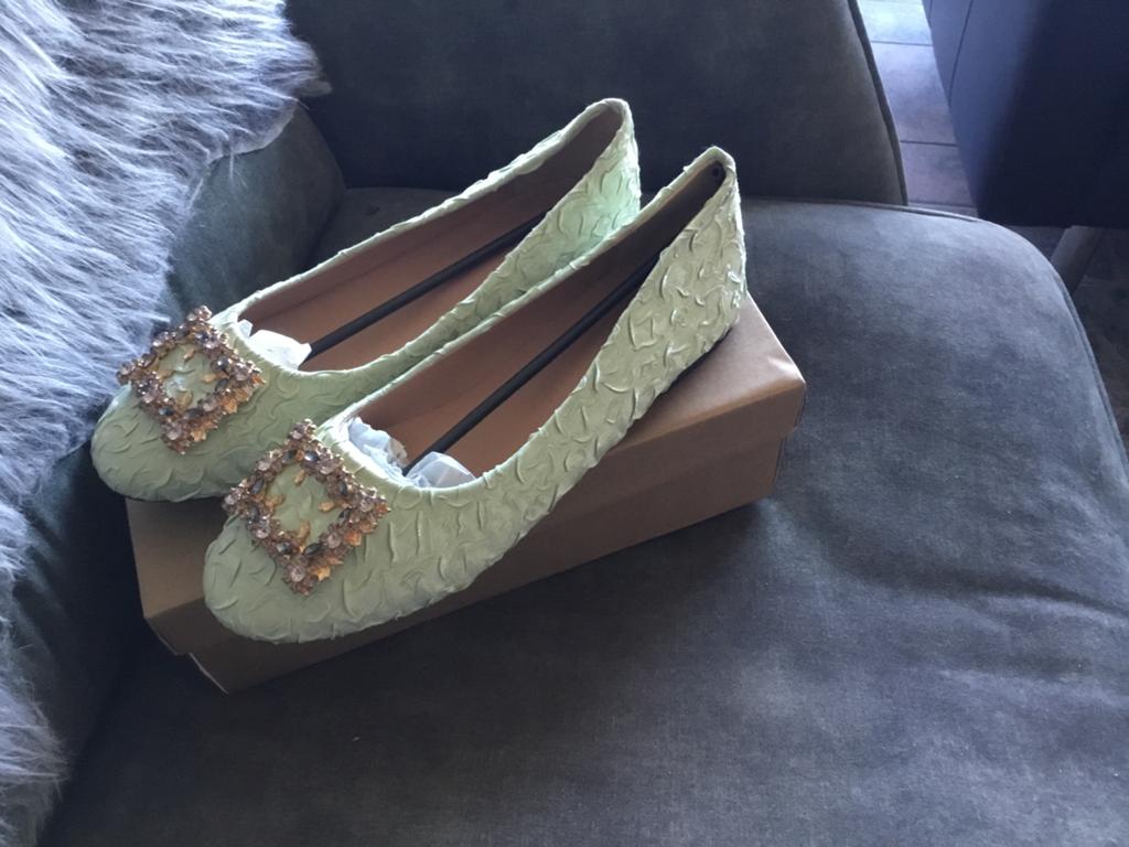 Nieuw mint groene ballerina’s 42 Shein in doos, Ophalen, Nieuw, Ballerina's, Groen