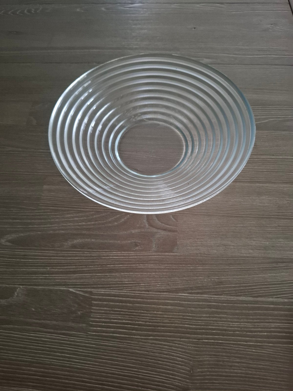 nieuw glazen schaal met ribbels - Modern design, Schaal, Rond, Nieuw, Geribbeld