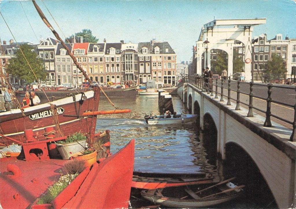 Amsterdam, Magere brug over de Amstel, Ophalen of Verzenden, 1960 tot 1980, Gelopen, Noord-Holland