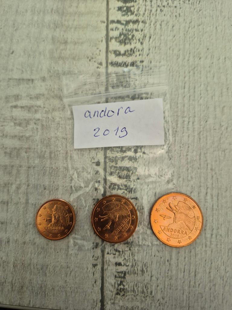 Andorra 2019 Euromunten Set (1, 2, 5 cent), Postzegels en Munten, Munten | Europa | Euromunten, Ophalen of Verzenden, Overige landen