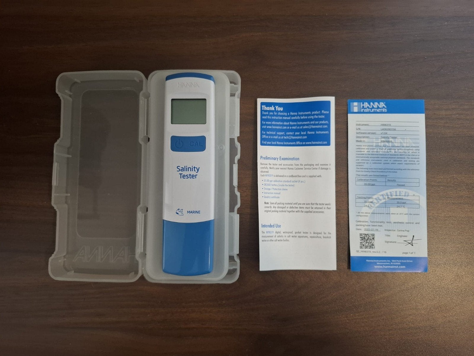 Hanna Salinity Meter, Ophalen