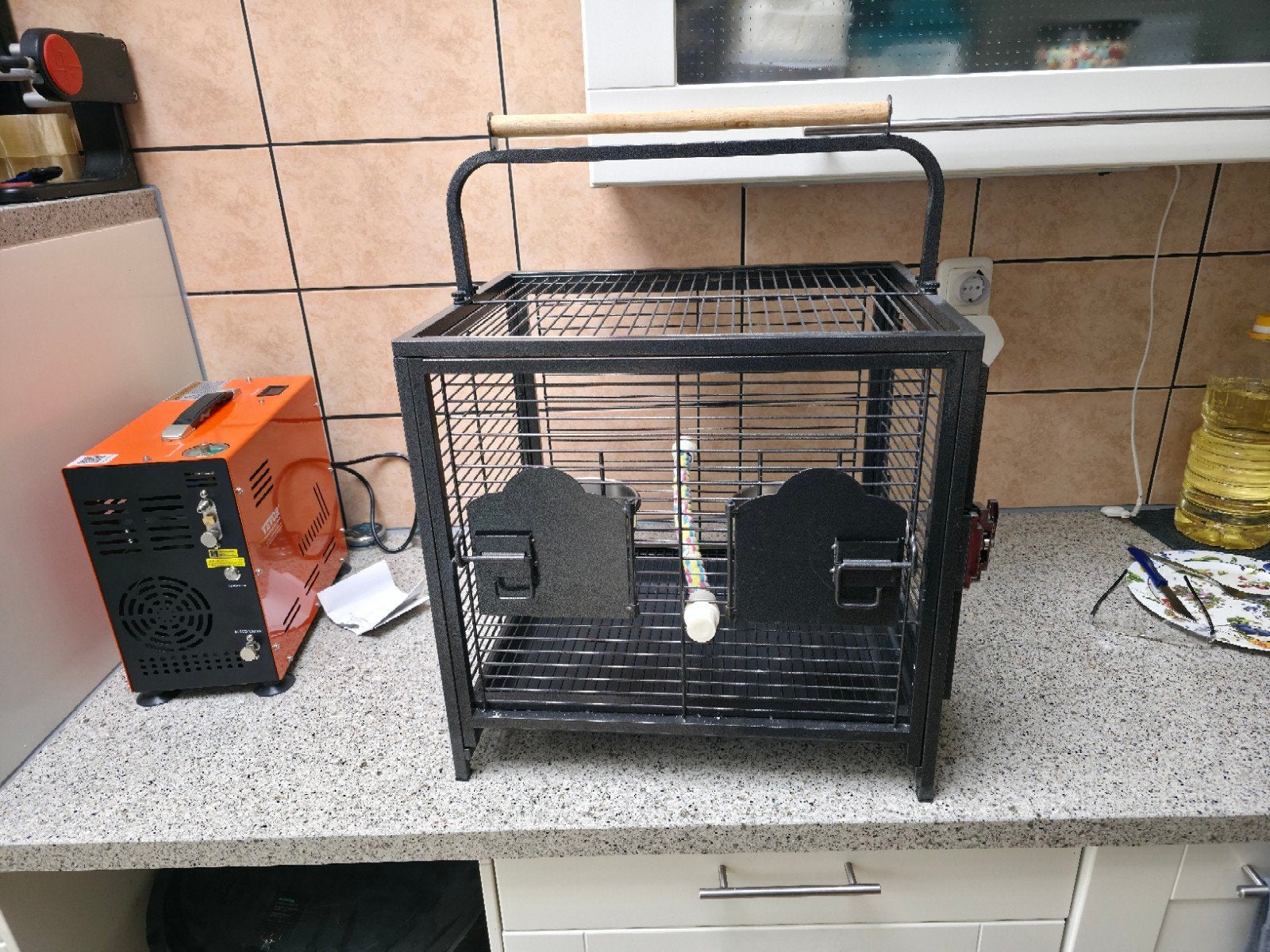 reiskooi/ transport kooi voor papagaaien, Ophalen of Verzenden, Zo goed als nieuw, Metaal, Vogelkooi