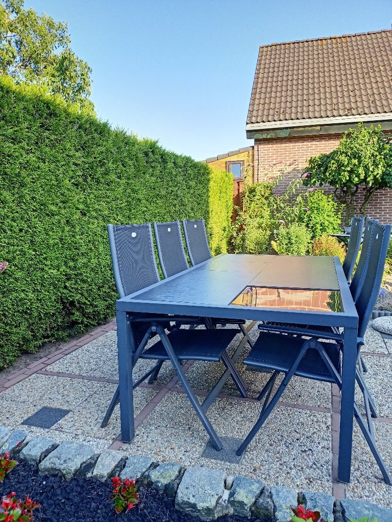 Tuinstel hartman, Tuin en Terras, Tuinsets en Loungesets, Gebruikt, Tuinset, Aluminium, 6 zitplaatsen, Eettafel, Stoel, Ophalen