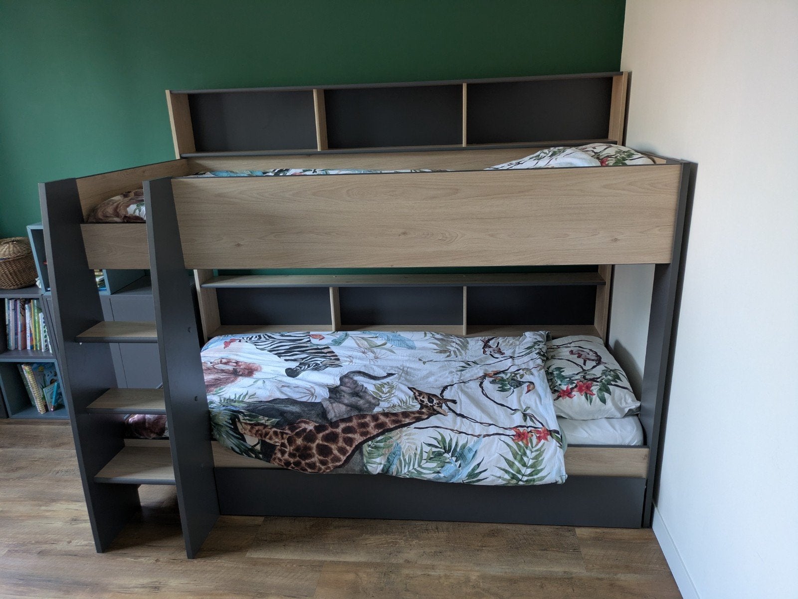 Stapelbed met opbergruimte - Zo goed als nieuw, Ophalen, 90 cm, Tweepersoons, Zo goed als nieuw