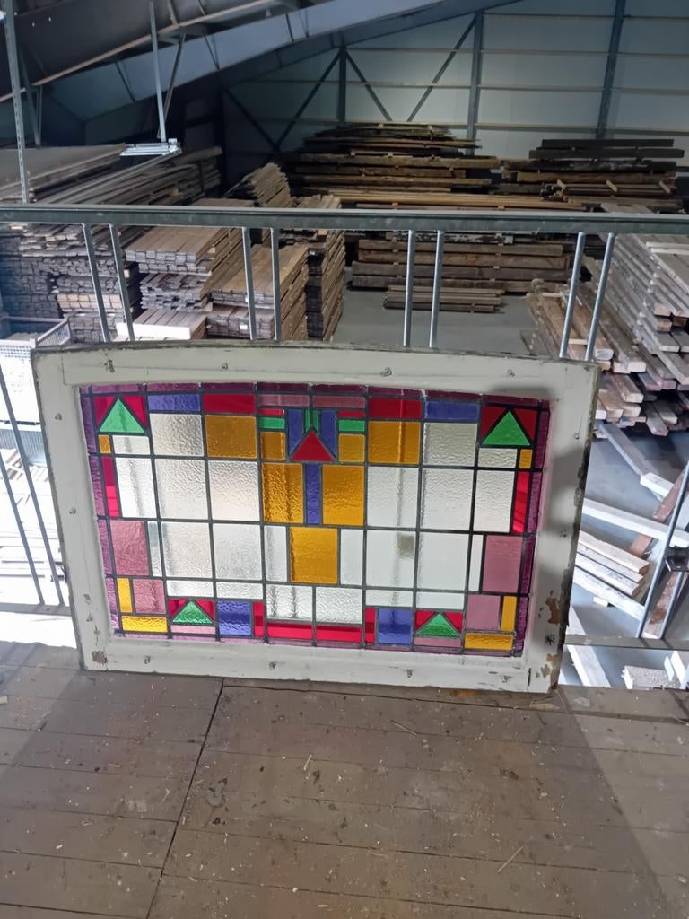 Kleurrijk Glas-in-lood Raam - Vintage Decoratie, Ophalen