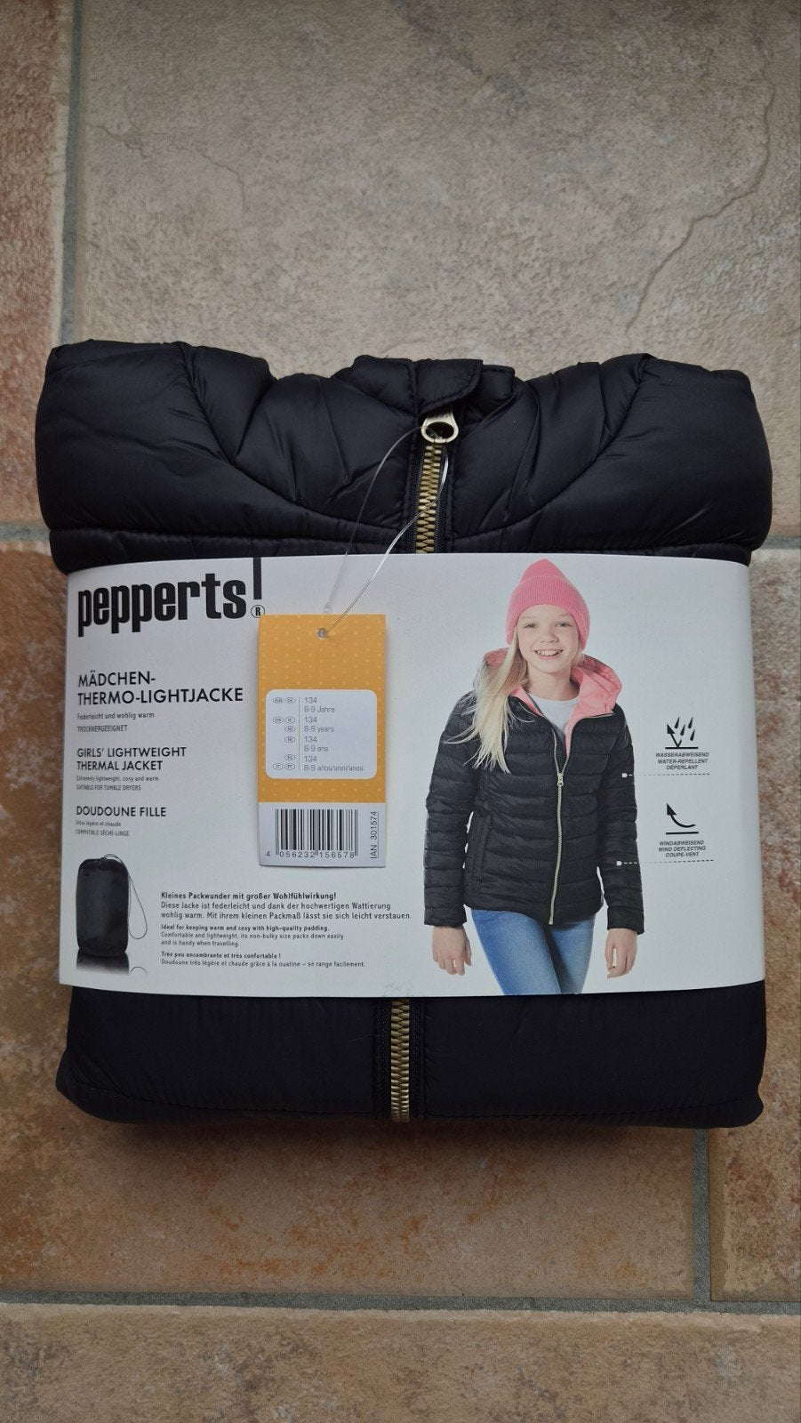 Nieuwe Pepperts! tussenjas maat 134, zwart, Pepperts!, Meisje, Nieuw, Ophalen of Verzenden