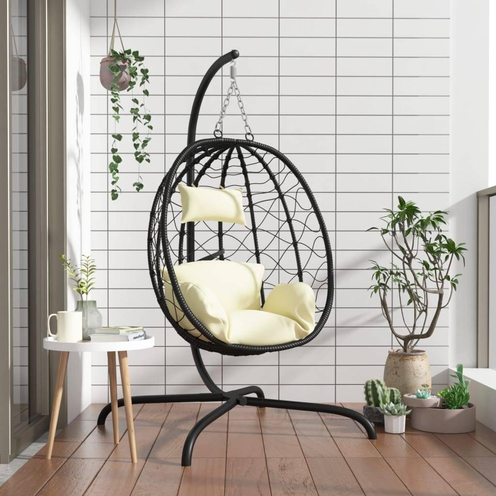 Hangstoel + standaard egg eenpersoons swing GRATIS BEZORGD, Hangstoel, Verzenden, Zwart, Overige materialen