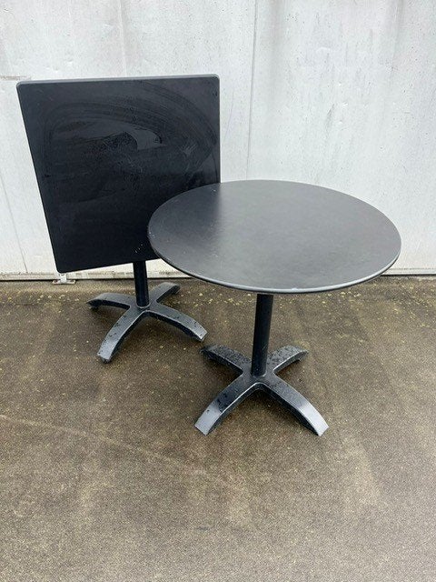 2 stuks horeca terras tafels 70x70 rond 70 inklapbaar zwart, Ophalen, Zo goed als nieuw