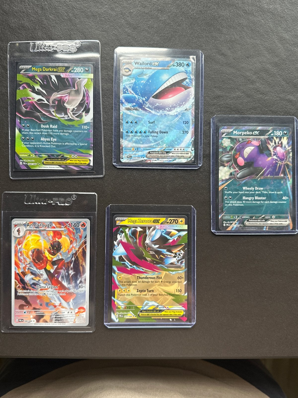 Pokémon Kaarten Bundel: Mega Darkrai, Wailord, Morpeko, Arma, Ophalen of Verzenden, Zo goed als nieuw, Meerdere kaarten