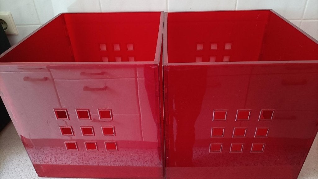 2 rode Ikea opbergboxen, Ophalen of Verzenden, 25 tot 50 cm, 50 tot 100 cm, Minder dan 100 cm
