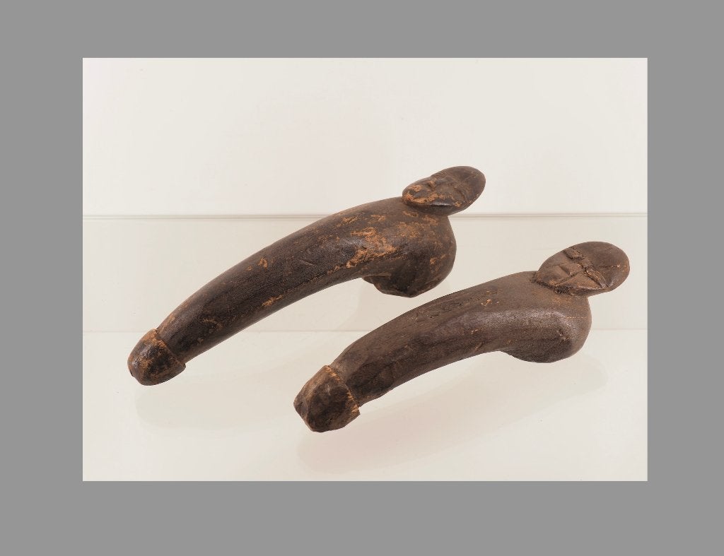 Set authentieke Lega fallus figuren Congo (251123-06), Antiek en Kunst, Kunst | Niet-Westerse kunst, Hout, Afrika, Ophalen of Verzenden