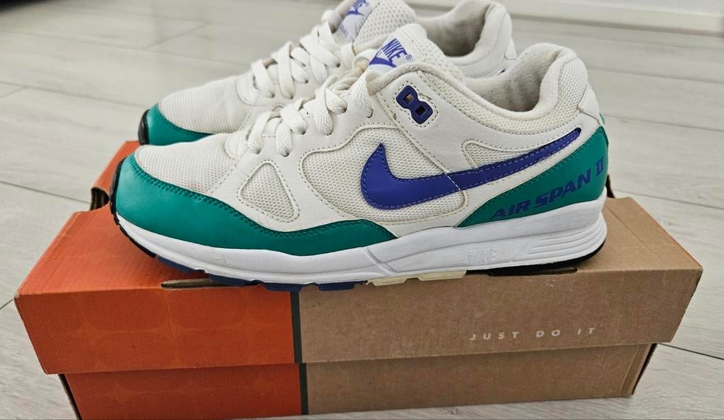 Nike air span 2 white neptune green persian violet maat 42, Kleding | Heren, Schoenen, Overige kleuren, Sportschoenen, Nike, Ophalen of Verzenden