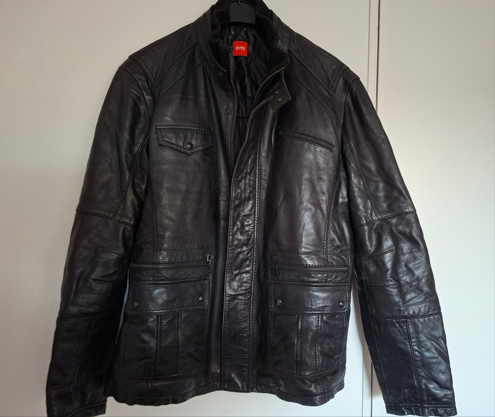 Hugo Boss zacht leren herenjas. Zo goed als nieuw., Maat 52/54 (L), Zwart, Ophalen of Verzenden, Zo goed als nieuw