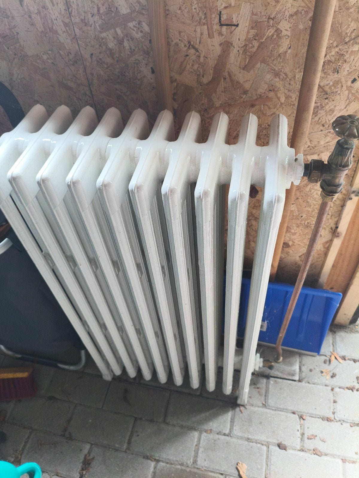 Vintage gietijzeren radiator met kraan, Ophalen, Gebruikt, Radiator, 80 cm of meer