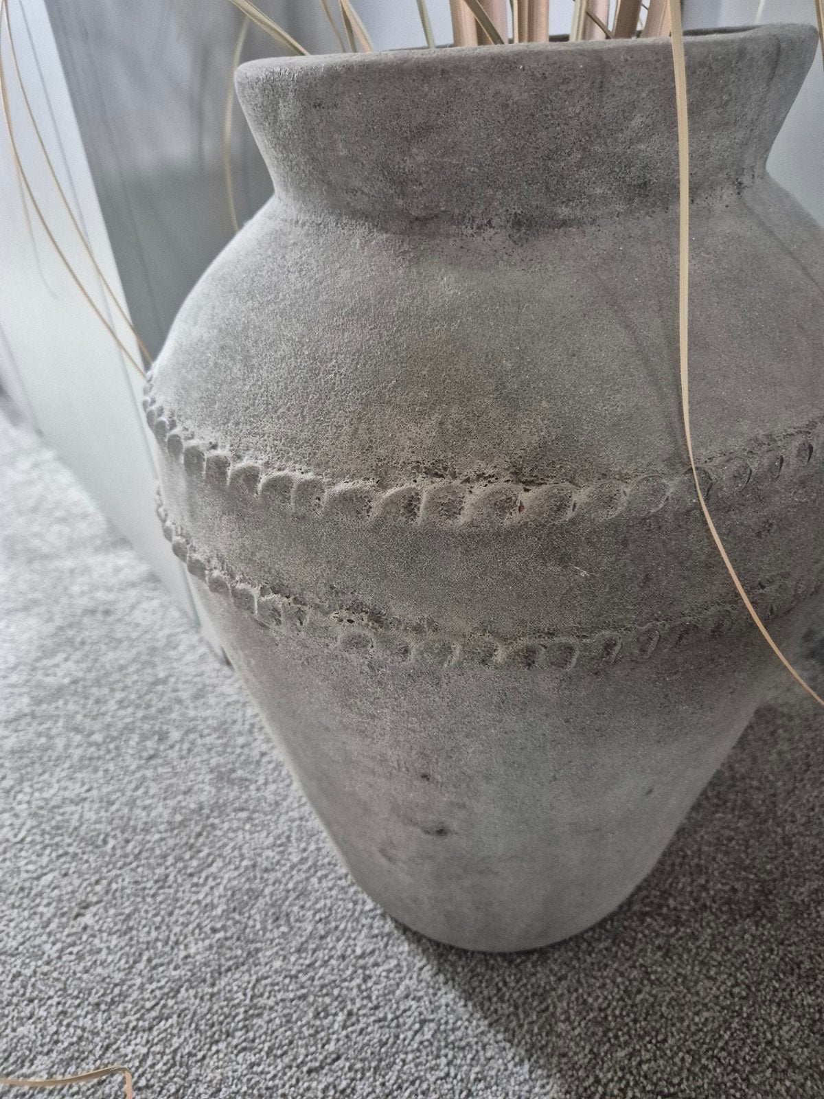 landelijk sober grijze grote kruik pot, Ophalen, Rond, Pot of Kruik, Zo goed als nieuw