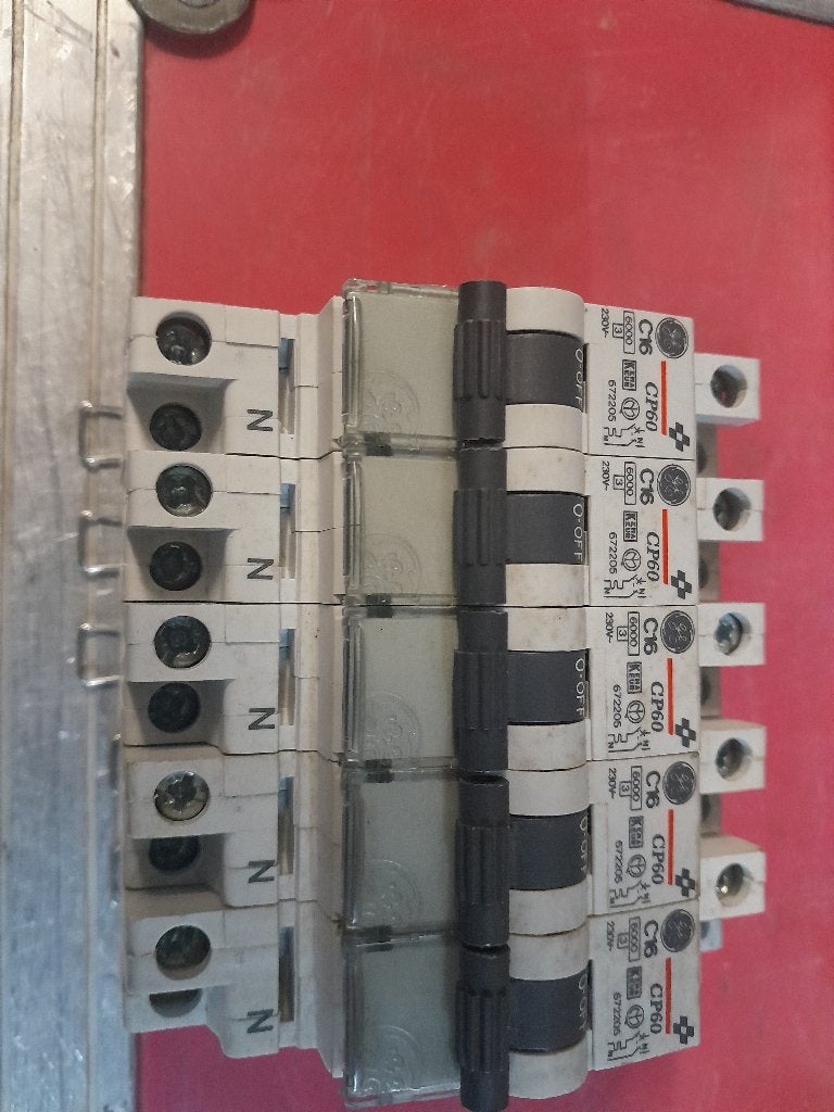 GE 672205 CP60 1f/N C16A 6kA (4x), Ophalen of Verzenden, Zo goed als nieuw, Overige merken, Installatieautomaat