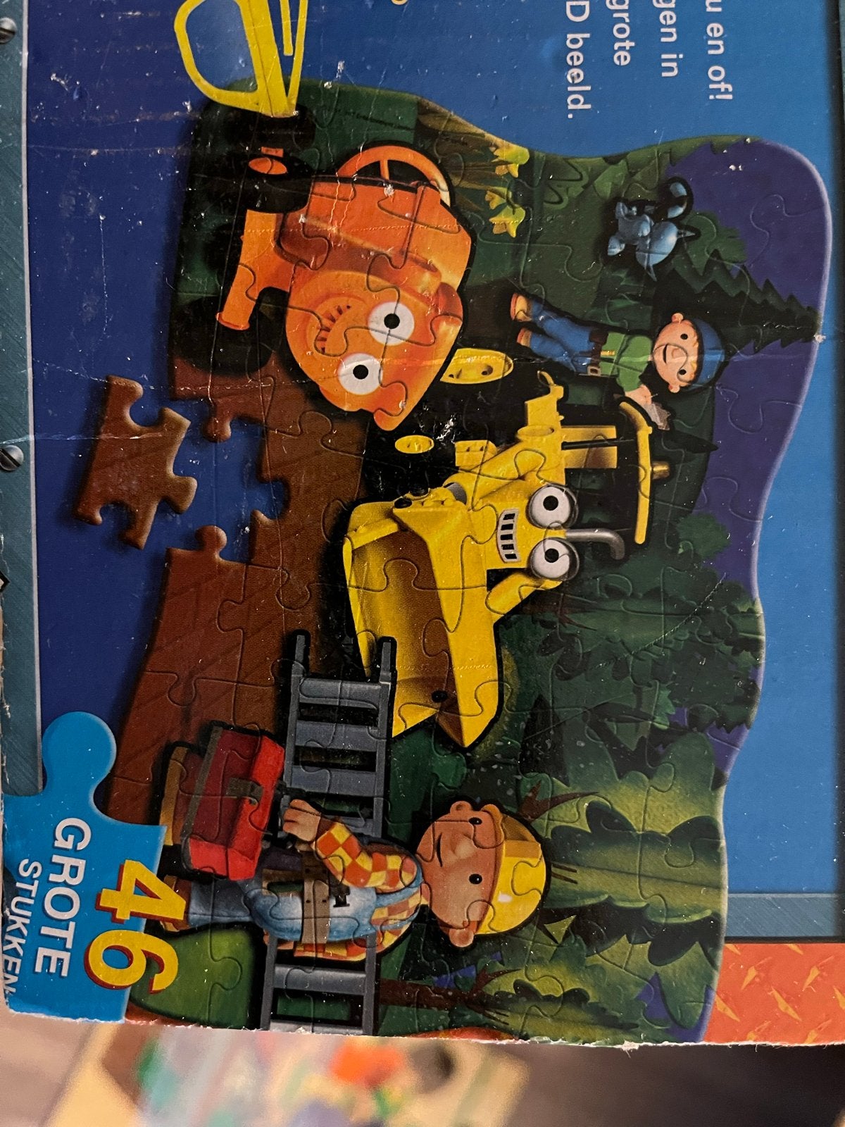 Vloerpuzzel Bob de Bouwer - 46 grote stukken, Ophalen of Verzenden, 10 tot 50 stukjes, Gebruikt, 2 tot 4 jaar