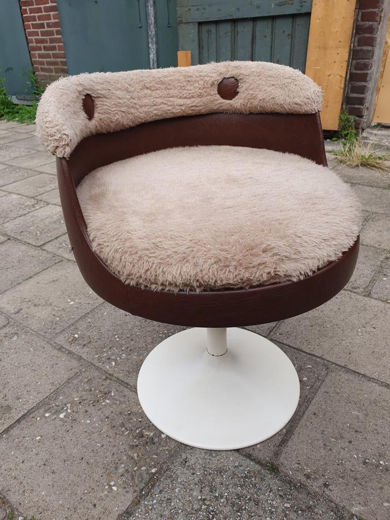 Vintage opmaakstoel., Huis en Inrichting, Stoelen, Ophalen, Stof, Gebruikt, Bruin