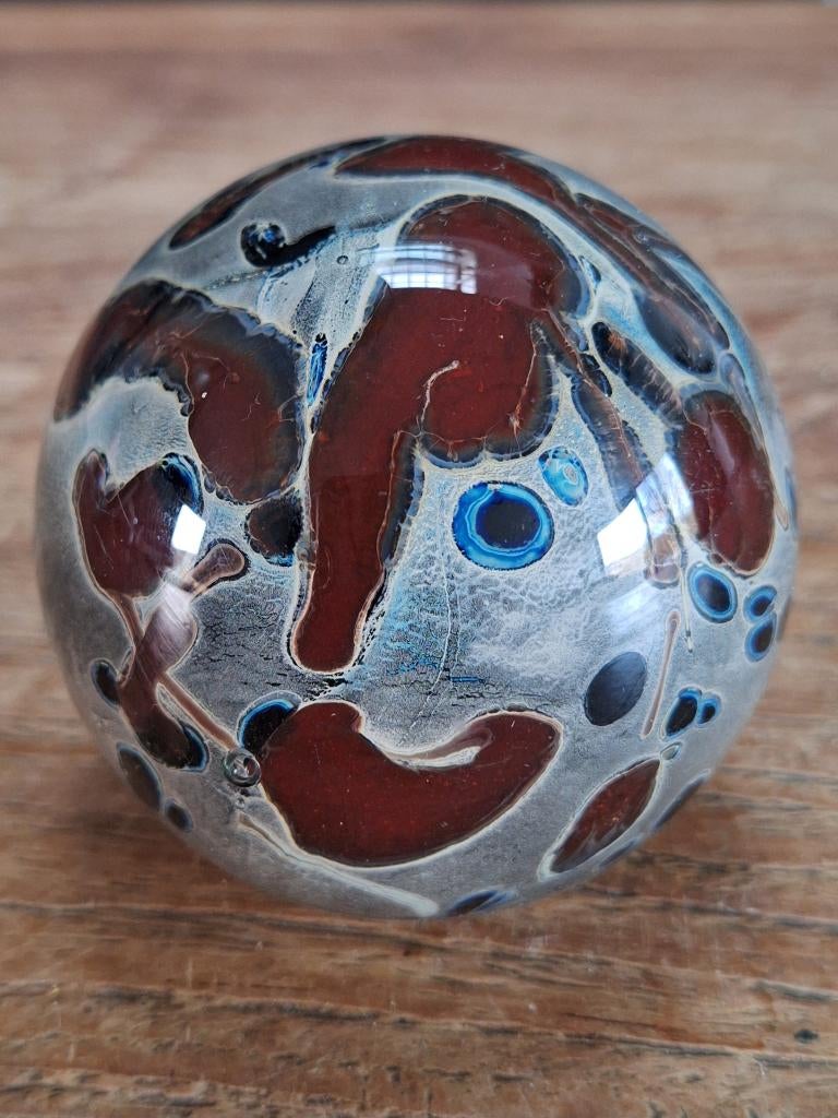 vintage glazen presse papier paper-weight glas bol, Verzamelen, Retro, Ophalen of Verzenden, Huis en Inrichting