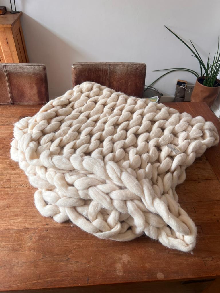 Grof gebreide plaid wol, Ophalen of Verzenden, Nieuw