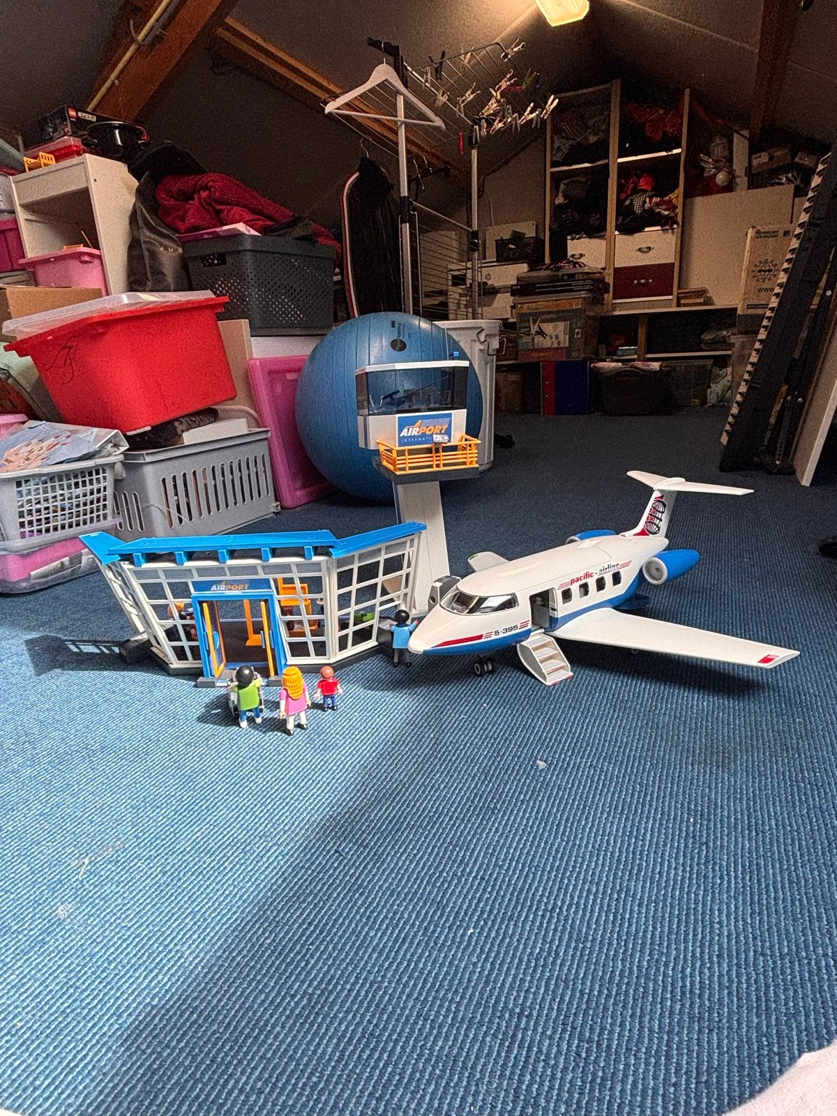 Playmobil AirPort met vliegtuig en verkeerstoren, Ophalen of Verzenden, Zo goed als nieuw, Complete set, Gebouw