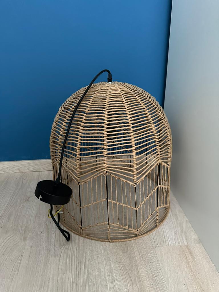 Hanglamp rotan, Ophalen, Zo goed als nieuw, 50 tot 75 cm