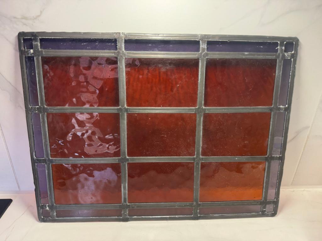 Glas in lood 33x45cm, Antiek en Kunst, Antiek | Glas en Kristal, Ophalen of Verzenden