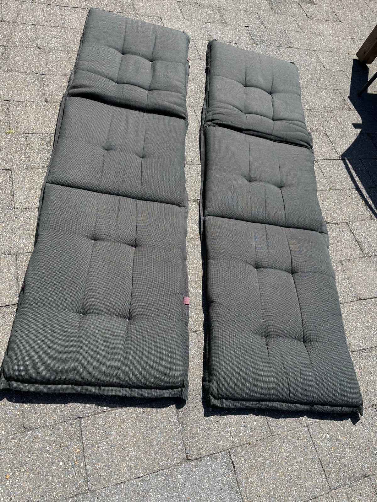2 Madison ligbedkussens Rib black - 200 x 60 - gebruikt, Tuin en Terras, Ophalen, Gebruikt