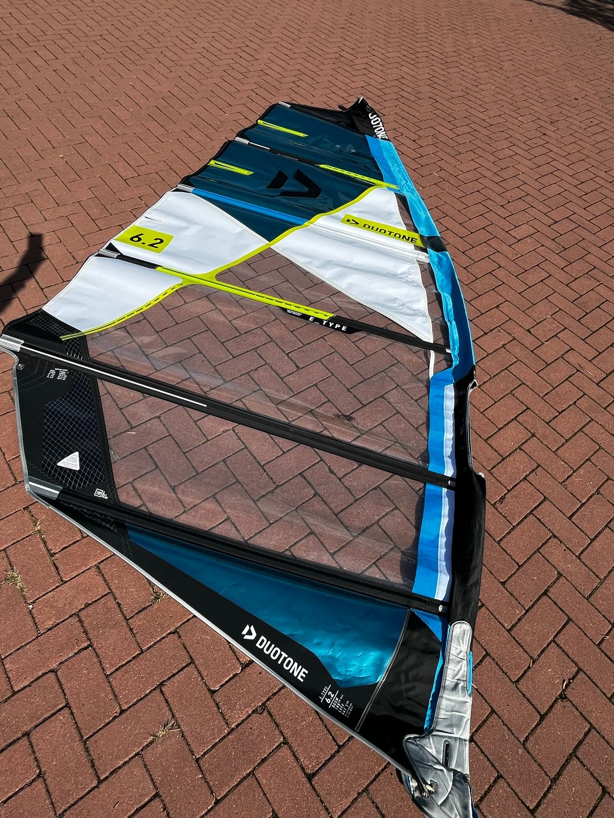 Duotone E-Type 6.2 Windsurfzeil, Ophalen, Met draagtas, 5 tot 6.5 m², Zo goed als nieuw