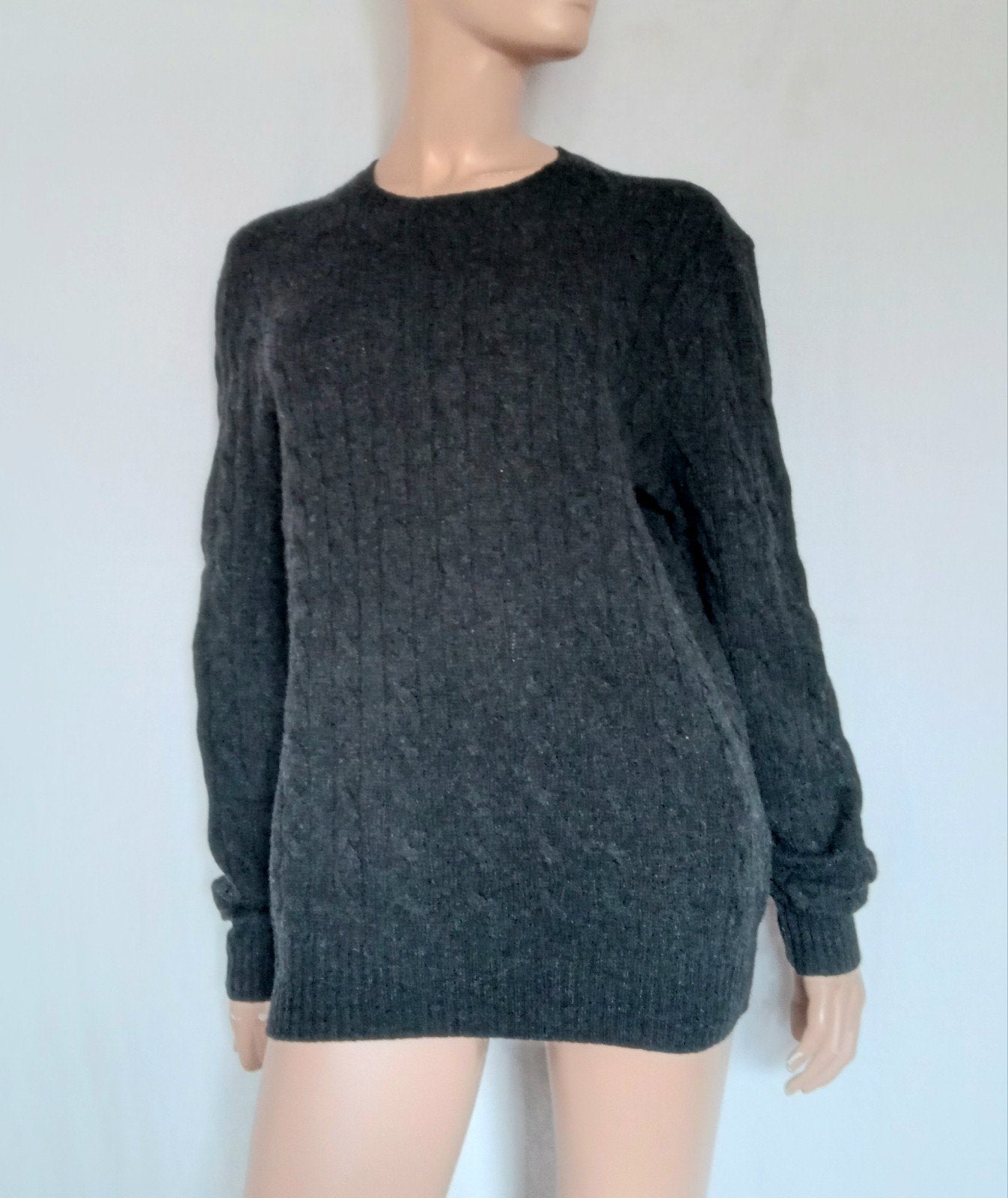 RALPH LAUREN Trui , Maat M , WOL , CASHMERE, Ophalen of Verzenden, Zo goed als nieuw, Maat 42/44 (L), Grijs