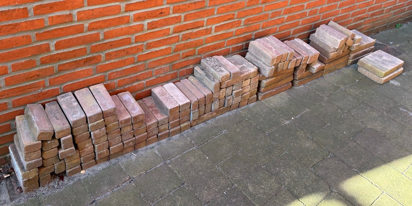 Terrastegels en stenen  - gratis afhalen, Doe-het-zelf en Verbouw, Tegels, Ophalen, Overige materialen, Gebruikt, Minder dan 20 cm