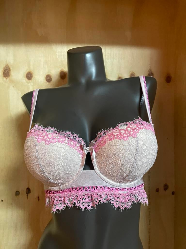 Pleasure state white label longline bh 80b / 75c / 80c roxie, Verzenden, Roze, BH